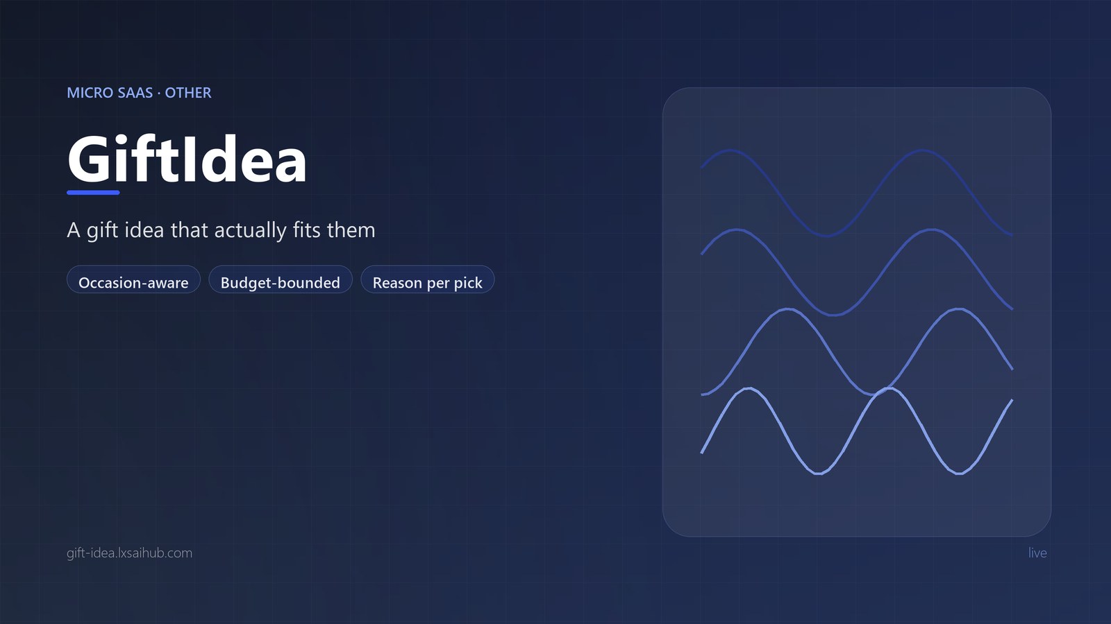 GiftIdea interface overview